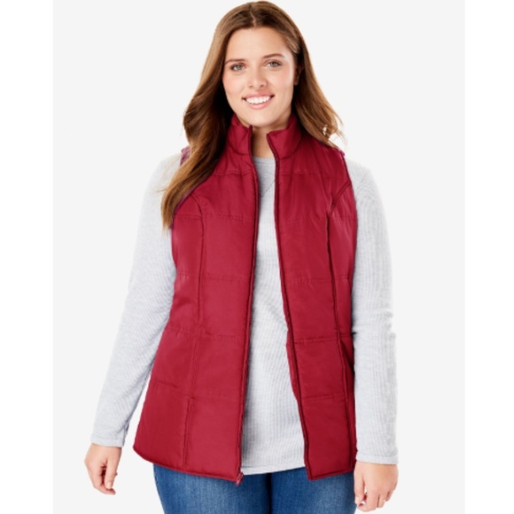 NWT 14/16 Puffer vest, red - Picture 3 of 8